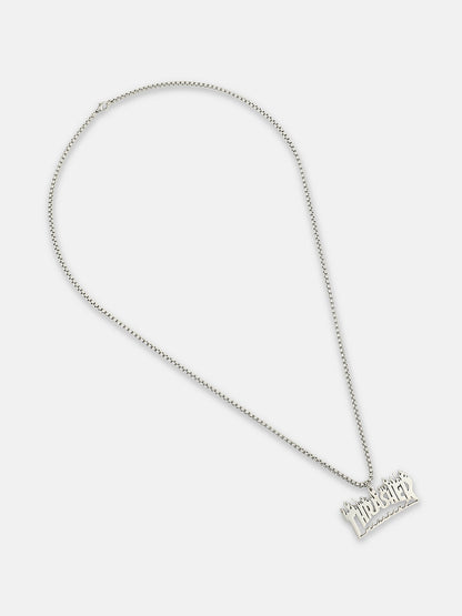 The Trasher Pendant Necklace - Metallic Silver