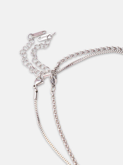 The Slab Pendant Necklace - Metallic Silver
