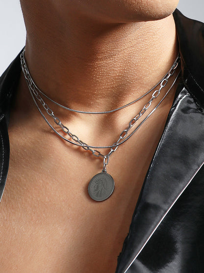 The Minté Pendant Necklace - Metallic Silver