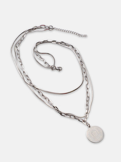 The Minté Pendant Necklace - Metallic Silver