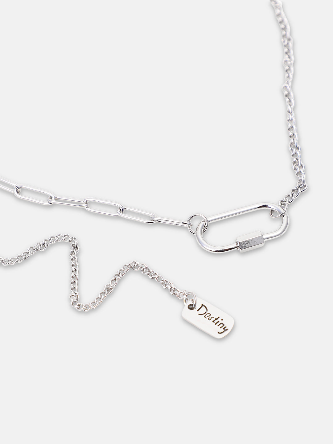 The Industrial Link Pendant Necklace - Metallic Silver