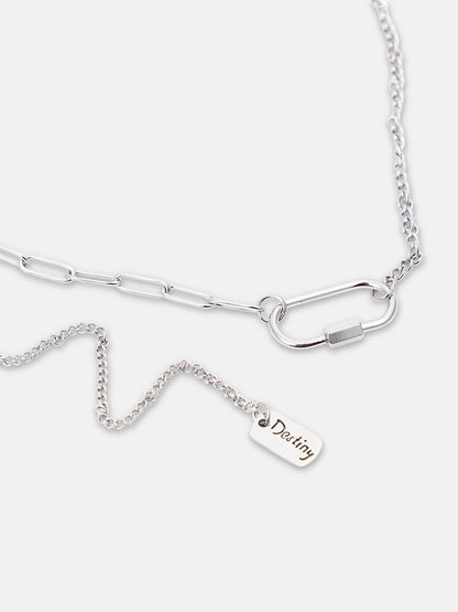 The Industrial Link Pendant Necklace - Metallic Silver