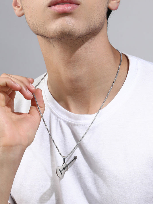 The Acoustic Pendant Necklace - Metallic Silver