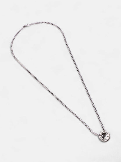 The Spool Pendant Necklace - Metallic Silver