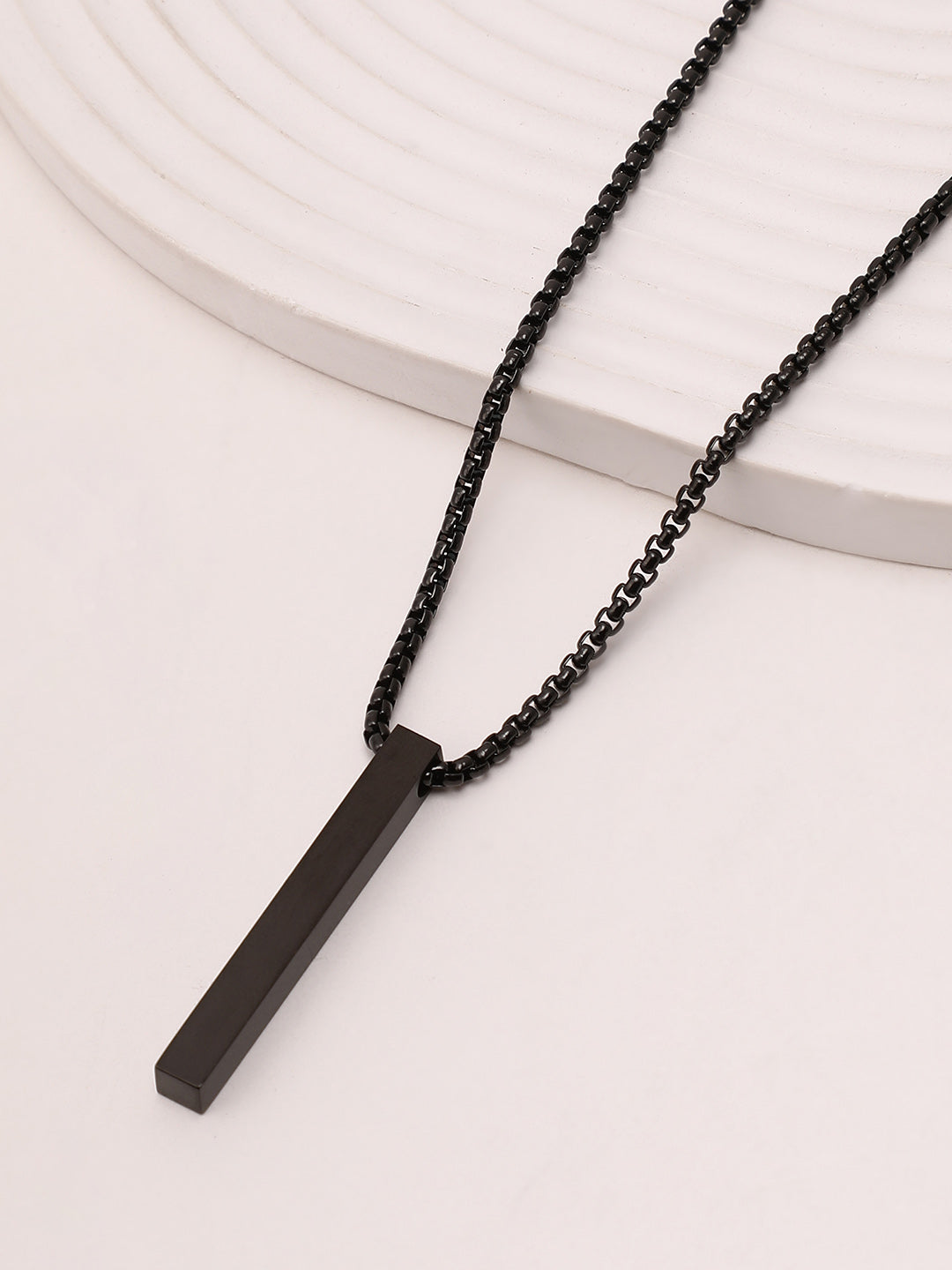 The Monolith Pendant Necklace - Onyx Black