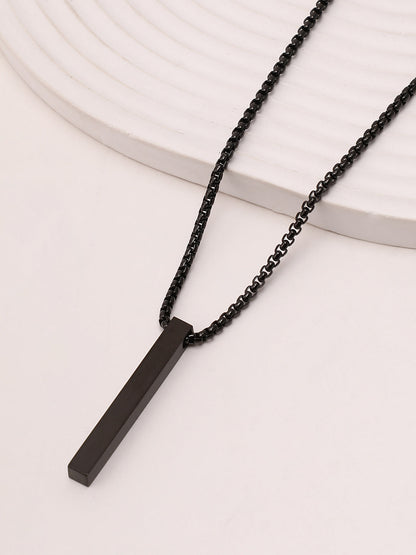 The Monolith Pendant Necklace - Onyx Black