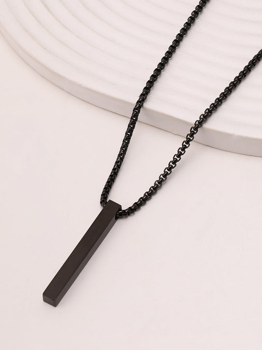 The Monolith Pendant Necklace - Onyx Black