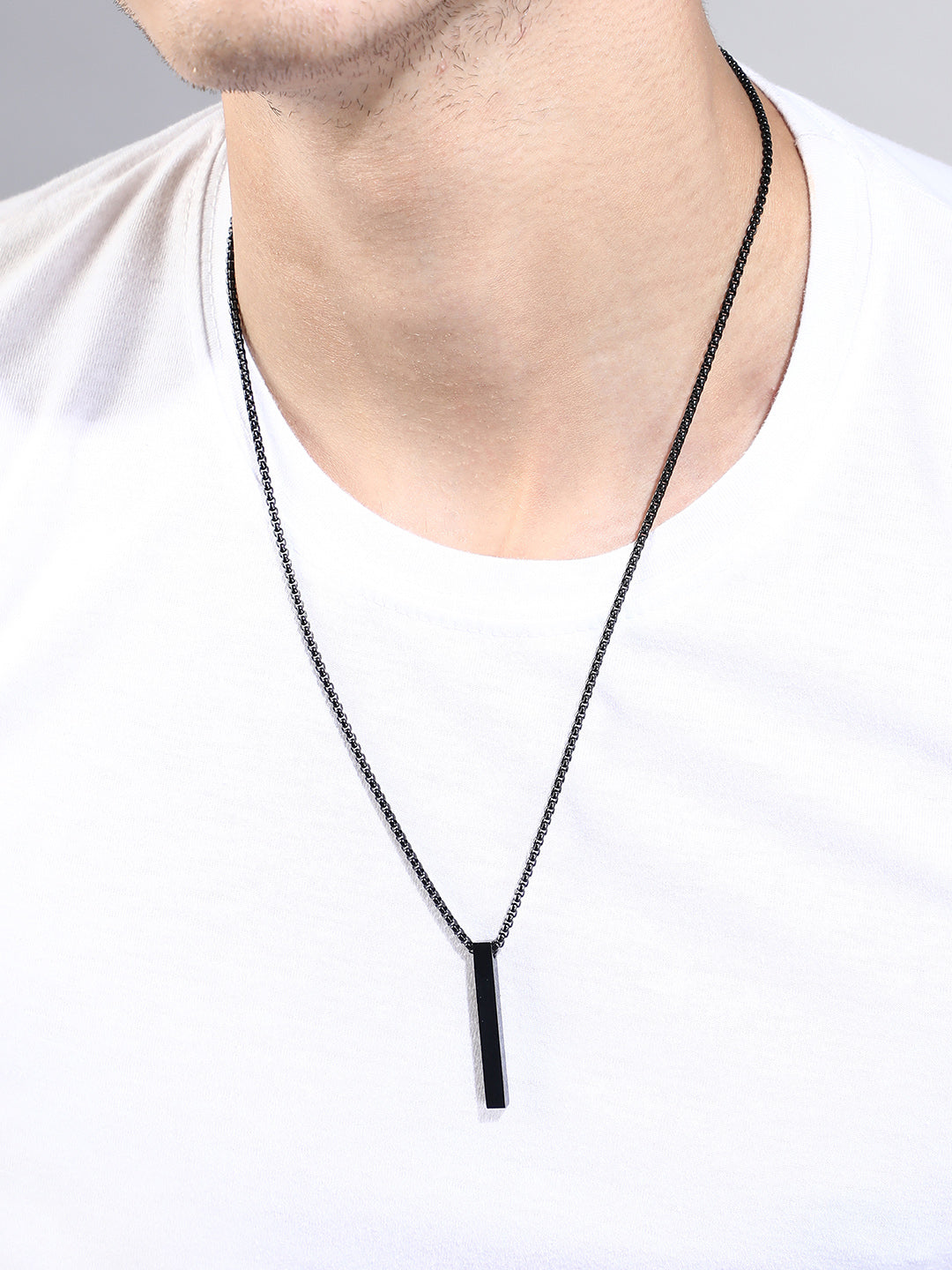 The Monolith Pendant Necklace - Onyx Black