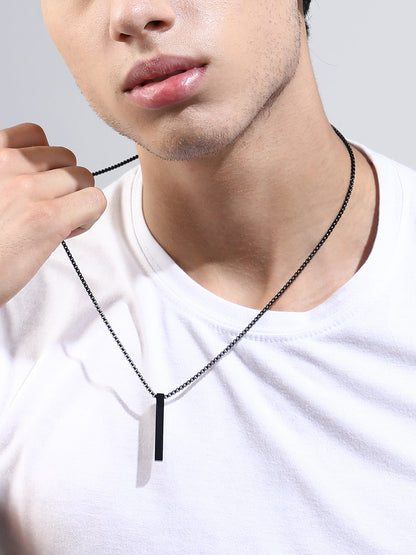 The Monolith Pendant Necklace - Onyx Black