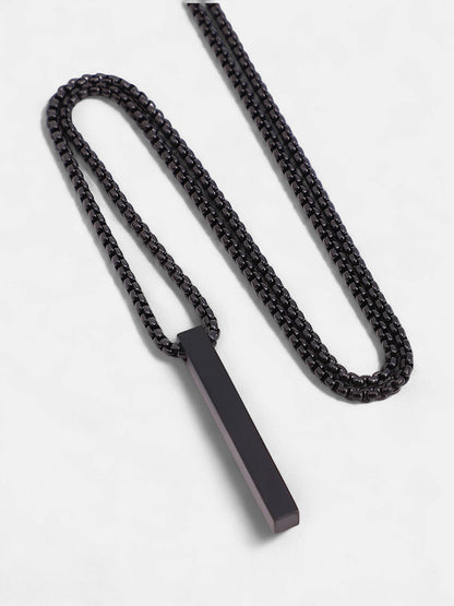 The Monolith Pendant Necklace - Onyx Black