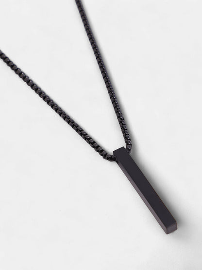 The Monolith Pendant Necklace - Onyx Black