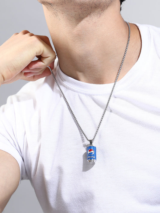 The Tincan Pendant Necklace - Metallic Silver