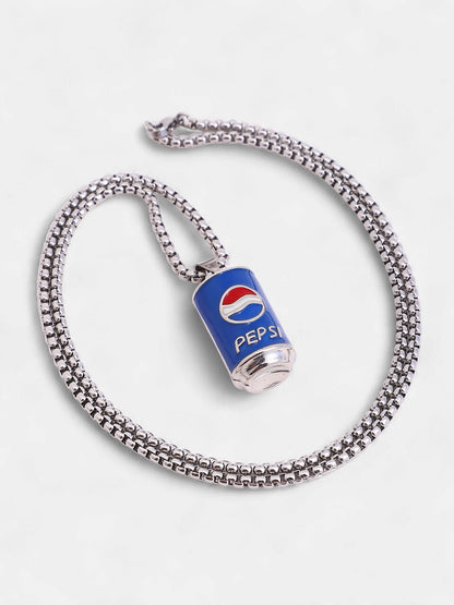 The Tincan Pendant Necklace - Metallic Silver