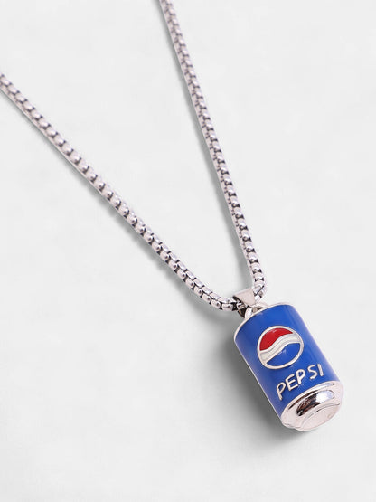 The Tincan Pendant Necklace - Metallic Silver