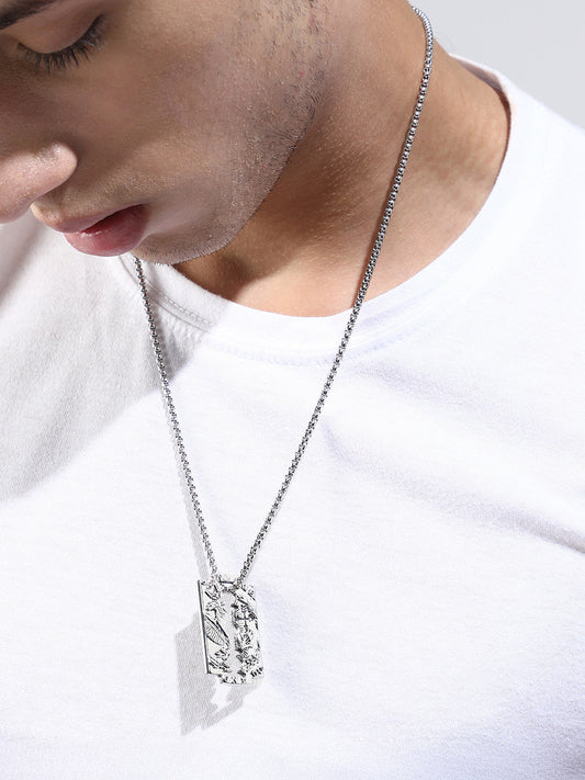 The Eagle-Blade Pendant Necklace - Metallic Silver