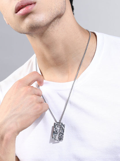 The Eagle-Blade Pendant Necklace - Metallic Silver