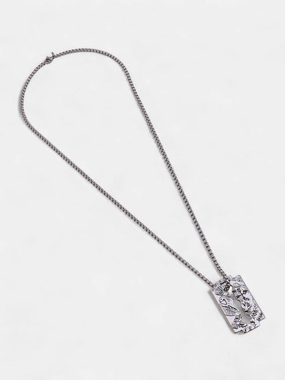 The Eagle-Blade Pendant Necklace - Metallic Silver