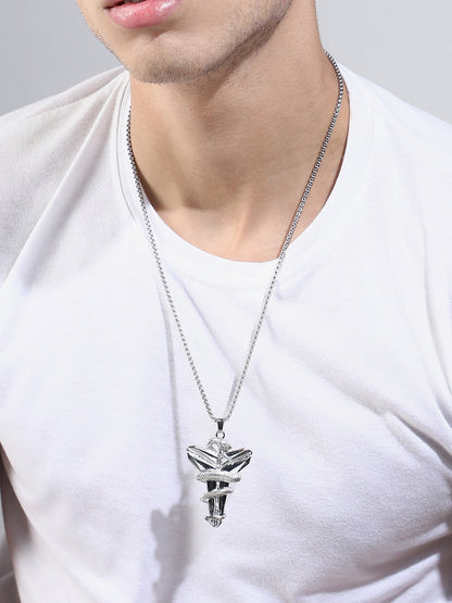 The Snakehead Pendant Necklace - Metallic Silver