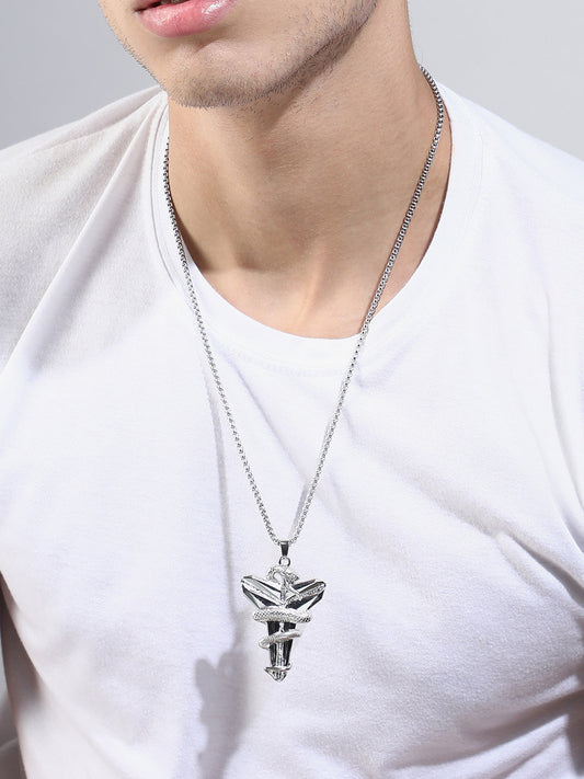 The Snakehead Pendant Necklace - Metallic Silver