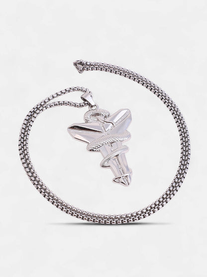 The Snakehead Pendant Necklace - Metallic Silver