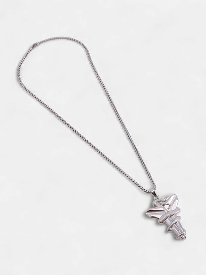 The Snakehead Pendant Necklace - Metallic Silver