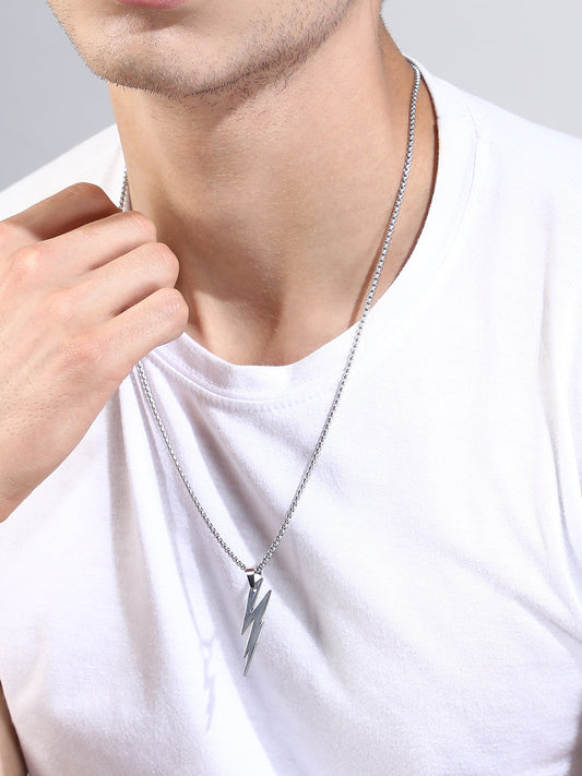 The Thunder Pendant Necklace - Metallic Silver