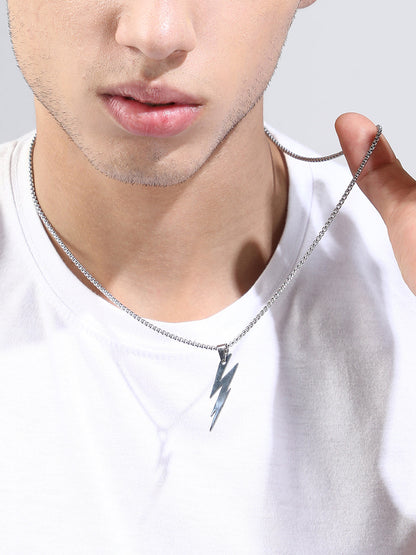 The Thunder Pendant Necklace - Metallic Silver