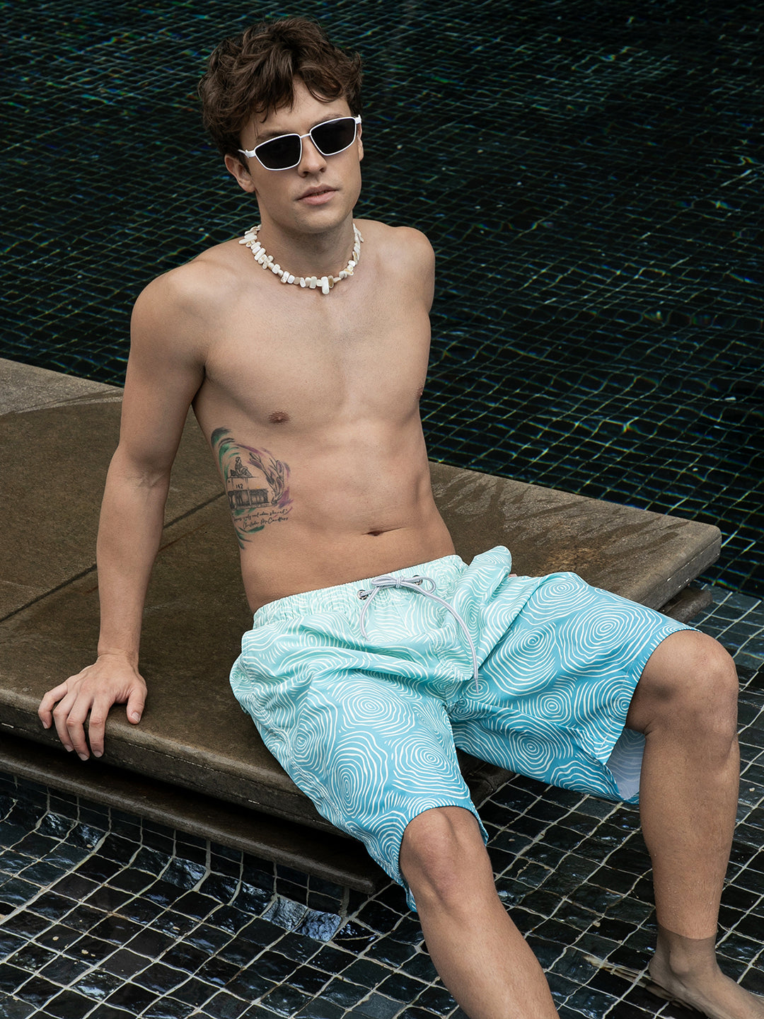 The Ombre Swirl Swim Shorts - Sea Green