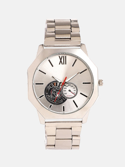The Formula Chain Round Watch With Cuff Bracelet Combo