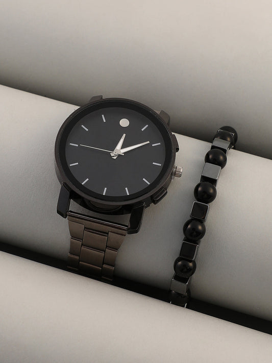 The Bijou Round Watch With Beaded Bracelet Combo