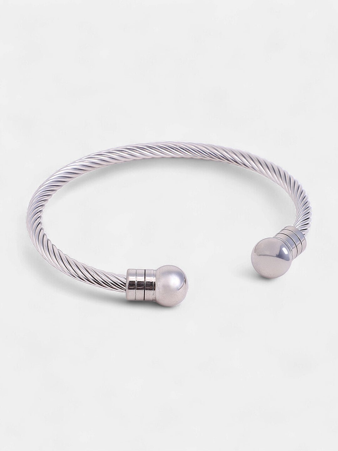 The Ribbed Round Watch With Cuff Bracelet Combo