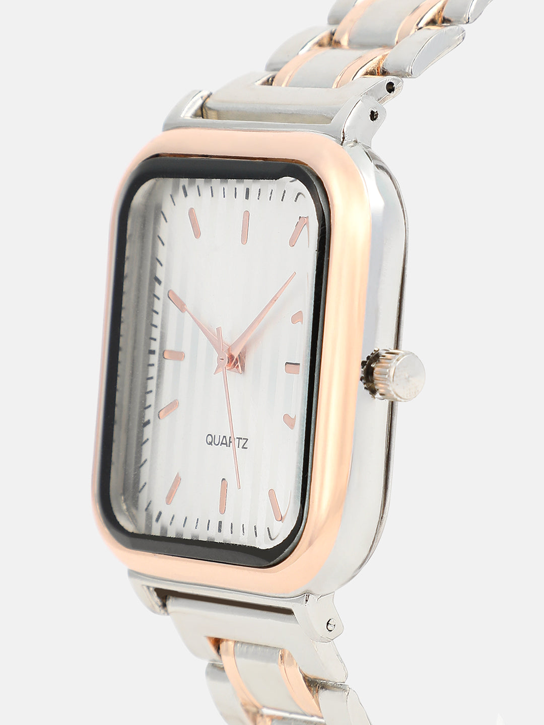 The Noir Rectangular Watch With Cuff Bracelet Combo