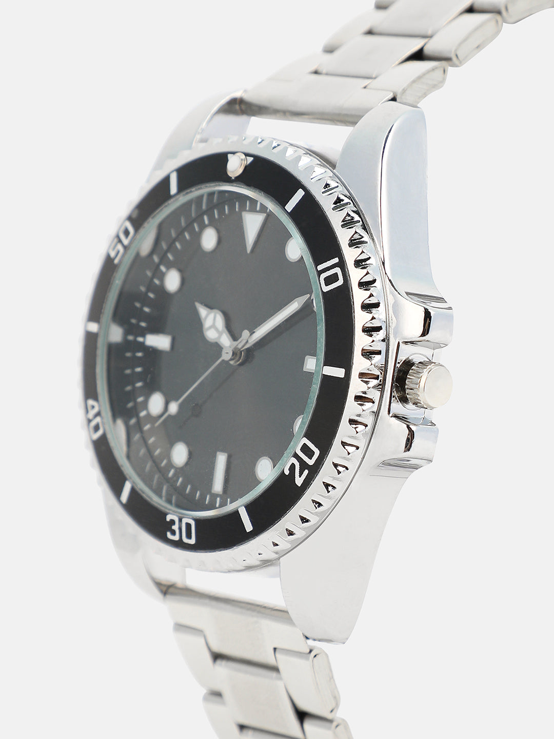 The Ribbed Round Watch With Cuff Bracelet Combo