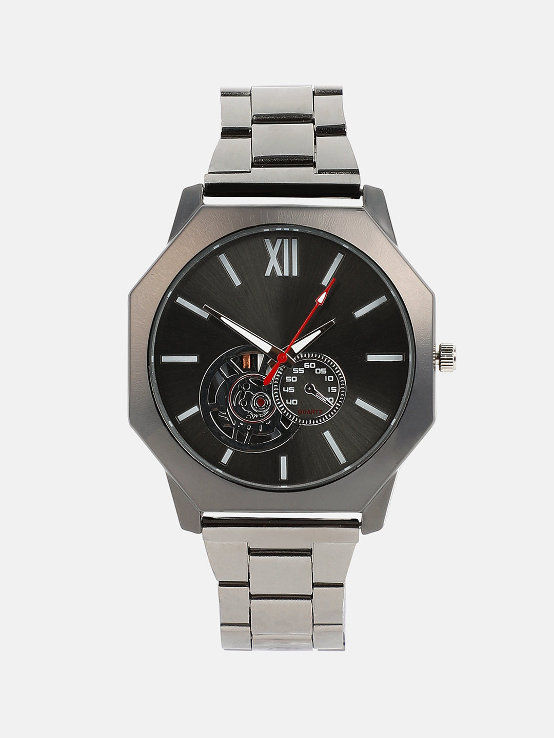 The Formula Chain Round Watch With Beaded Bracelet Combo