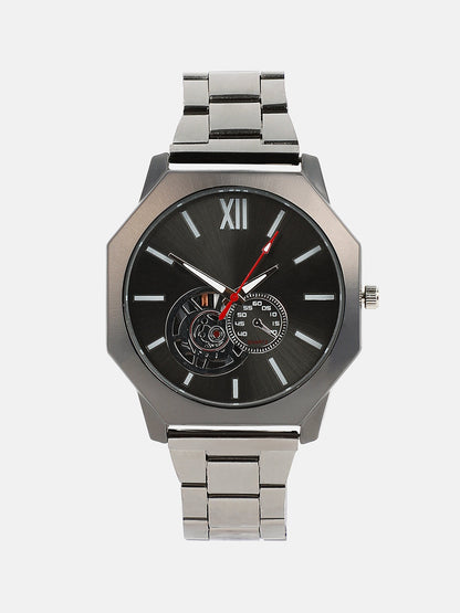 The Formula Chain Round Watch With Beaded Bracelet Combo