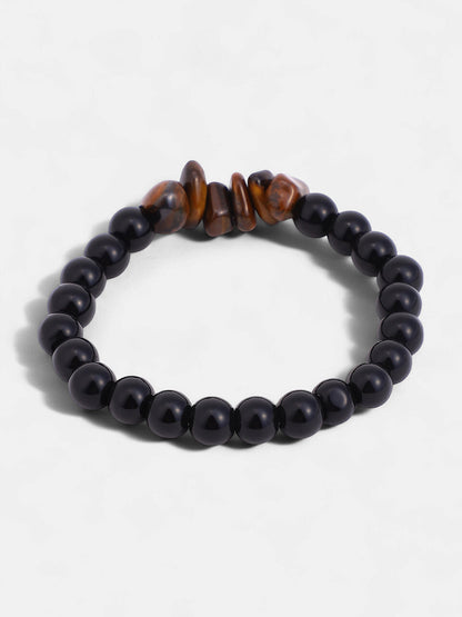 The Formula Chain Round Watch With Beaded Bracelet Combo