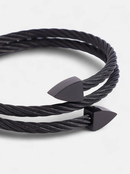 The Formula Chain Round Watch With Wrap Bracelet Combo