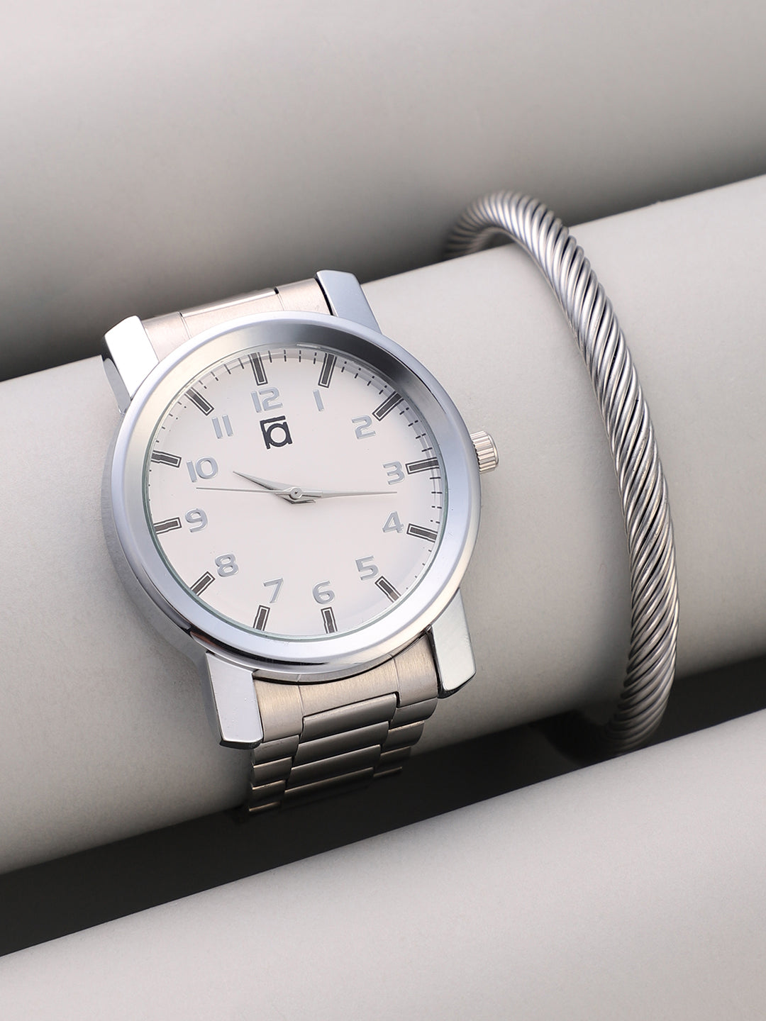 The Daily Round Watch With Cuff Bracelet Combo