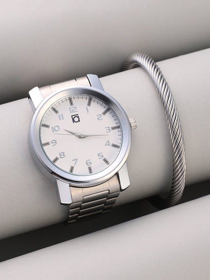 The Daily Round Watch With Cuff Bracelet Combo