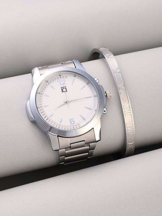 The Studio Round Watch With Cuff Bracelet Combo