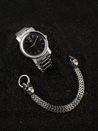The Studio Round Watch With Chain Bracelet Combo