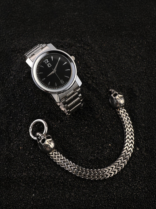 The Studio Round Watch With Chain Bracelet Combo