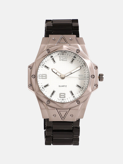 The Torque Driftor Round Watch With Beaded Bracelet Combo