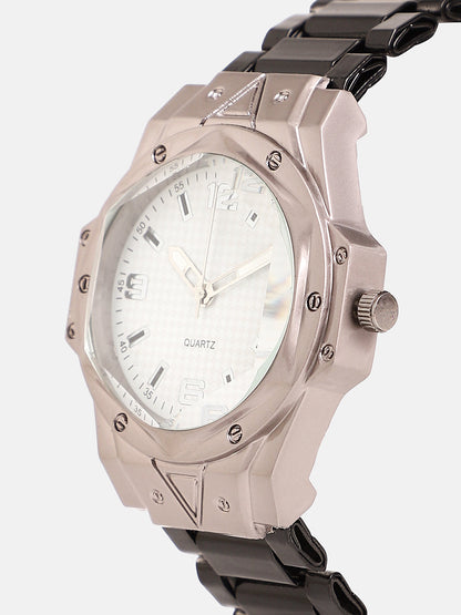 The Torque Driftor Round Watch With Beaded Bracelet Combo