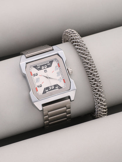 The Blazer Square Watch With Cuff Bracelet Combo
