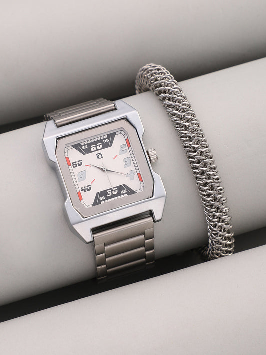 The Blazer Square Watch With Cuff Bracelet Combo
