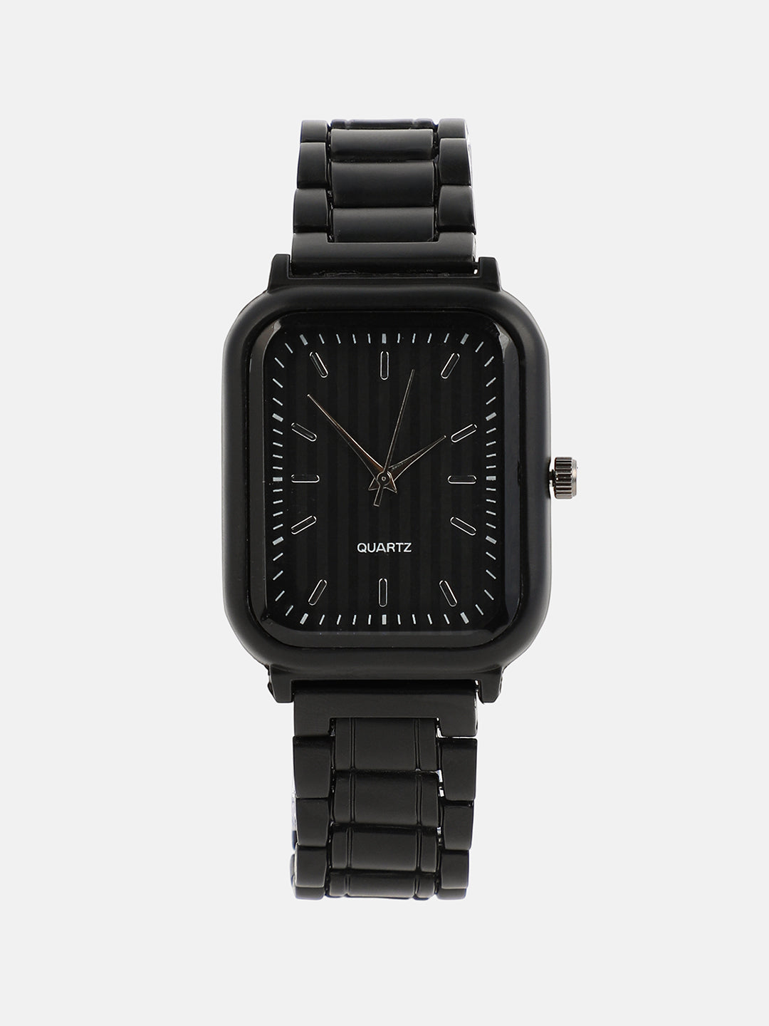 The Noir Rectangular Watch With Chain Bracelet Combo
