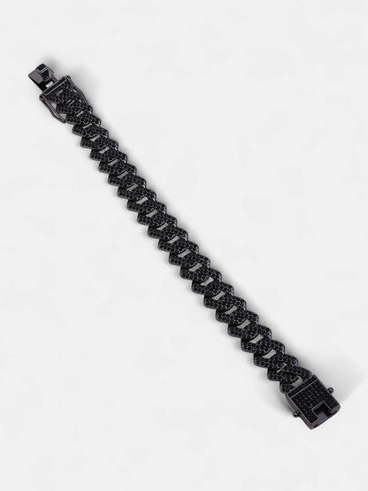 The Noir Rectangular Watch With Chain Bracelet Combo