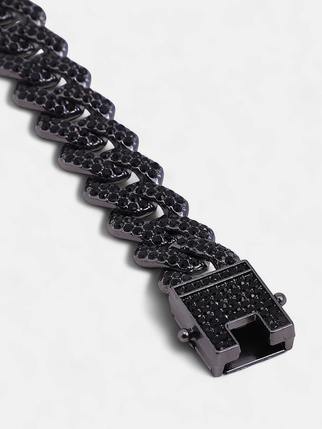 The Noir Rectangular Watch With Chain Bracelet Combo