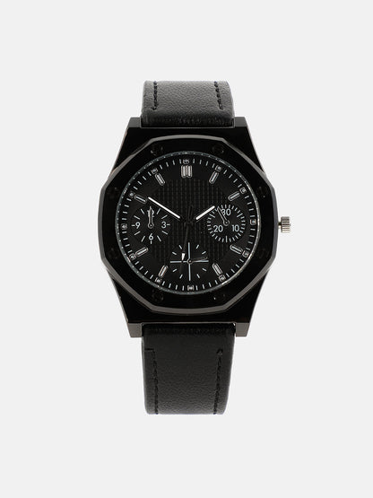 The Drifter's Compass Round Watch With Cuff Bracelet Combo